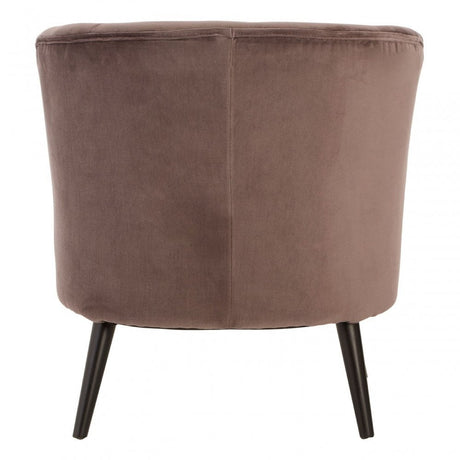 Round Grey Plush Velvet Armchair, Grey