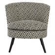 Round Black and White Greek Key Armchair, White