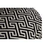 Round Black and White Greek Key Armchair, White
