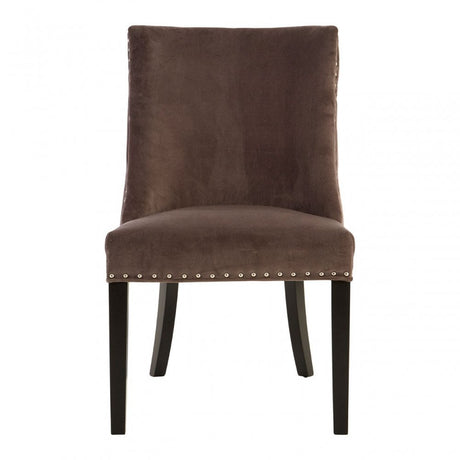 Grey Velvet with Curly Back Dining Chair, Grey