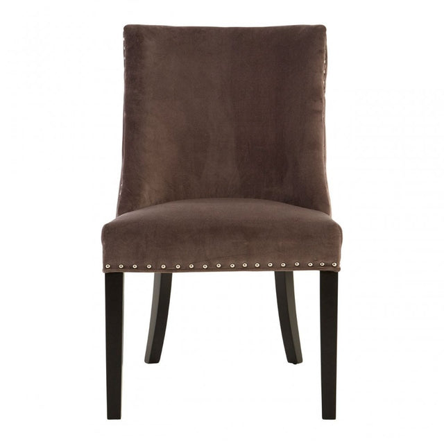 Grey Velvet with Curly Back Dining Chair, Grey