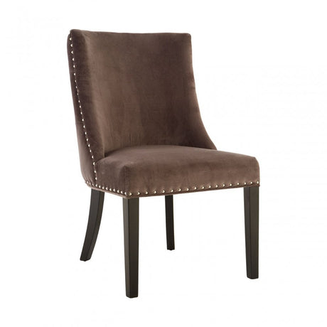Grey Velvet with Curly Back Dining Chair, Grey