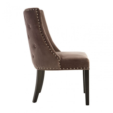 Grey Velvet with Curly Back Dining Chair, Grey