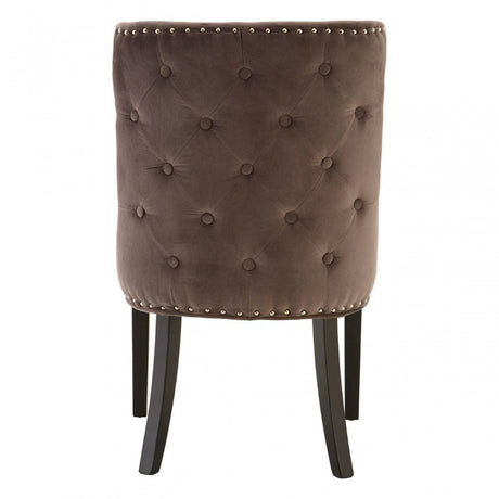 Grey Velvet with Curly Back Dining Chair, Grey