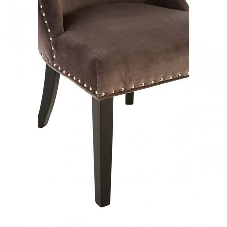 Grey Velvet with Curly Back Dining Chair, Grey