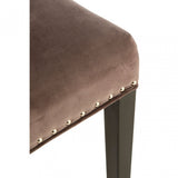 Grey Velvet with Curly Back Dining Chair, Grey