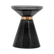 Martini Black Glass / Copper Finish Side Table, Black