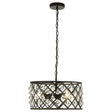 Albir 3 Bulb Cross Design Pendant Lamp, Black