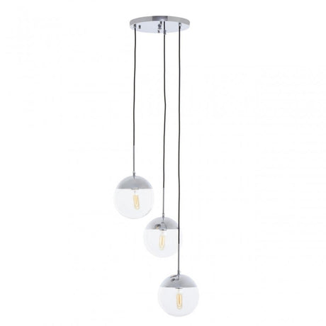 Revive Chrome Finish 3 Pendant Light, Silver