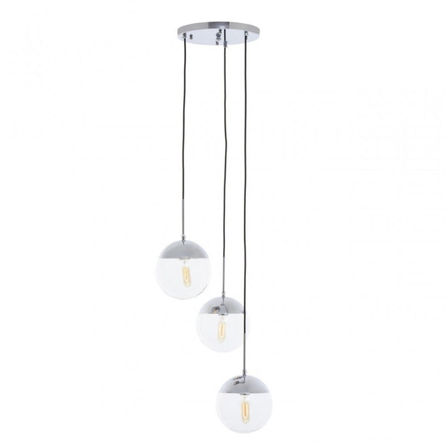 Revive Chrome Finish 3 Pendant Light, Silver