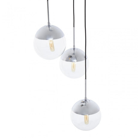 Revive Chrome Finish 3 Pendant Light, Silver