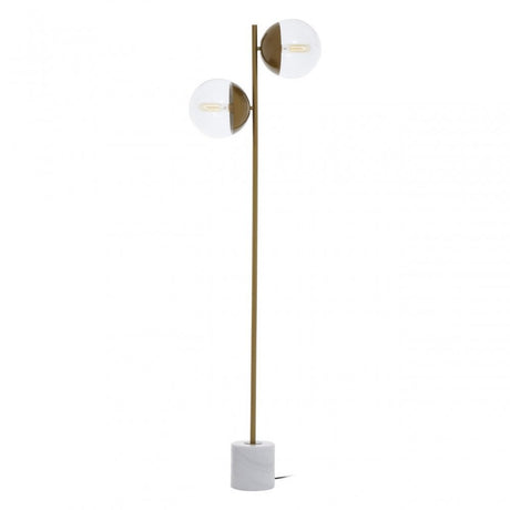 Revive Gold Finish 2 Light Floor Lamp, Gold