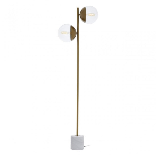 Revive Gold Finish 2 Light Floor Lamp, Gold