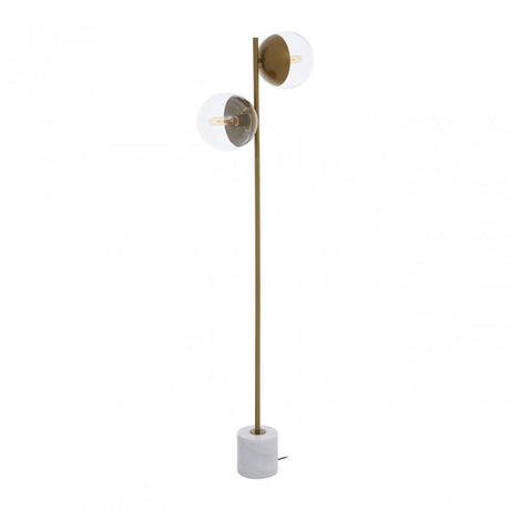 Revive Gold Finish 2 Light Floor Lamp, Gold