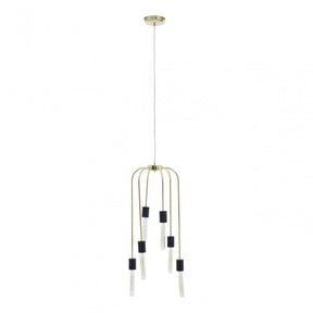 Lagona 6 Bulb Gold Finish Pendant Light, Gold