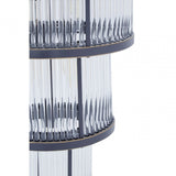 Salasco 3 Tier Black Finish Glass Chandelier, Black