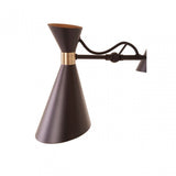 Linox 3 Shade Black And Gold Bent Arm Pendant, Black