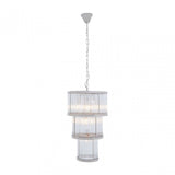 Salasco 3 Tier Nickel Finish Chandelier 38Cm, Silver