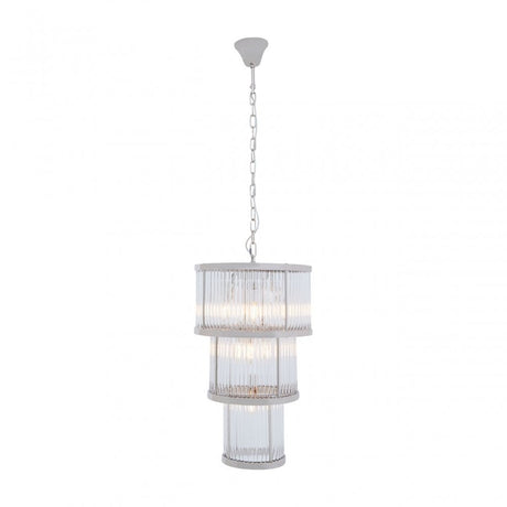 Salasco 3 Tier Nickel Finish Chandelier 38Cm, Silver