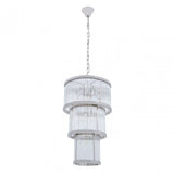 Salasco 3 Tier Nickel Finish Chandelier 38Cm, Silver