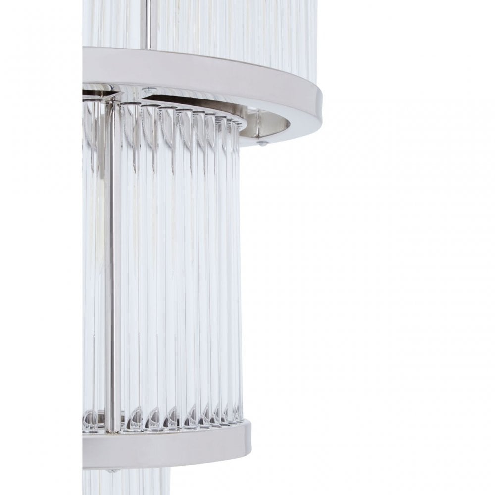 Salasco 3 Tier Nickel Finish Chandelier 38Cm, Silver