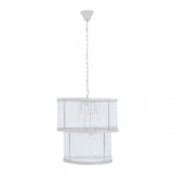 Salasco 2 Tier Nickel Finish Glass Chandelier, Silver