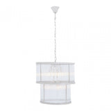 Salasco 2 Tier Nickel Finish Glass Chandelier, Silver