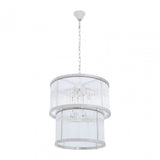 Salasco 2 Tier Nickel Finish Glass Chandelier, Silver