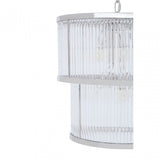 Salasco 2 Tier Nickel Finish Glass Chandelier, Silver