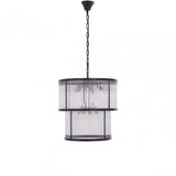 Salasco 2 Tier Antique Black Glass Chandelier, Black
