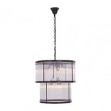 Salasco 2 Tier Antique Black Glass Chandelier, Black