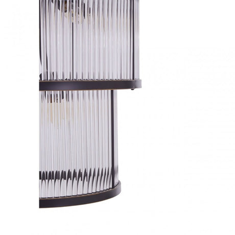 Salasco 2 Tier Antique Black Glass Chandelier, Black