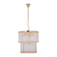 Salasco 2 Tier Gold Finish Glass Chandelier, Gold