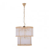Salasco 2 Tier Gold Finish Glass Chandelier, Gold