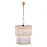 Salasco 2 Tier Gold Finish Glass Chandelier, Gold
