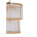 Salasco 2 Tier Gold Finish Glass Chandelier, Gold