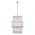 Salasco 3 Tier Nickel Finish Glass Chandelier, Silver