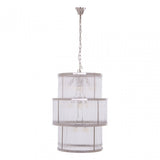 Salasco 3 Tier Nickel Finish Glass Chandelier, Silver