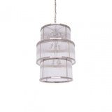 Salasco 3 Tier Nickel Finish Glass Chandelier, Silver