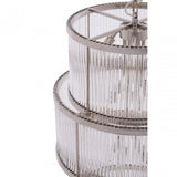Salasco 3 Tier Nickel Finish Glass Chandelier, Silver
