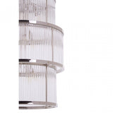 Salasco 3 Tier Nickel Finish Glass Chandelier, Silver