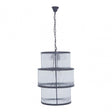 Salasco Black Finish 3 Tiered Glass Chandelier, Black