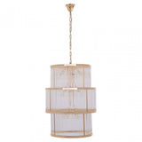 Salasco 3 Tier Gold Finish Glass Chandelier, Gold