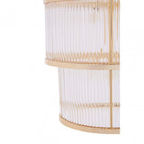 Salasco 3 Tier Gold Finish Glass Chandelier, Gold