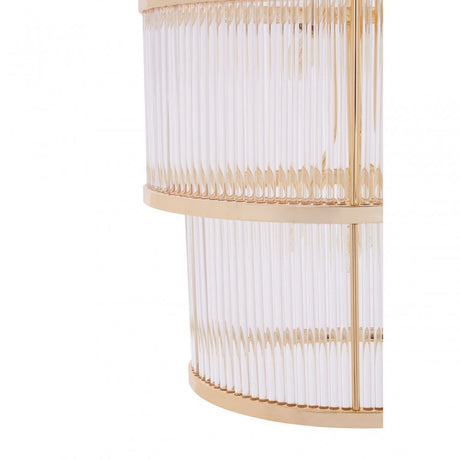 Salasco 3 Tier Gold Finish Glass Chandelier, Gold