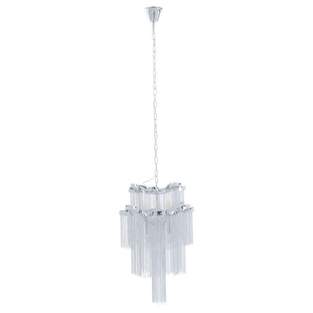 Lerici 2 Tier 6 Light Chrome Pendant 51Cm, Silver