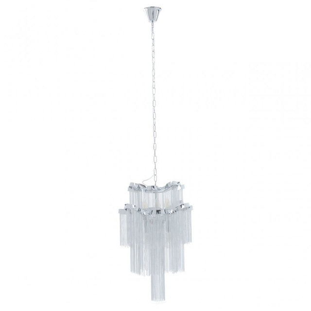 Lerici 2 Tier 6 Light Chrome Pendant 51Cm, Silver