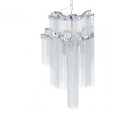 Lerici 2 Tier 6 Light Chrome Pendant 51Cm, Silver