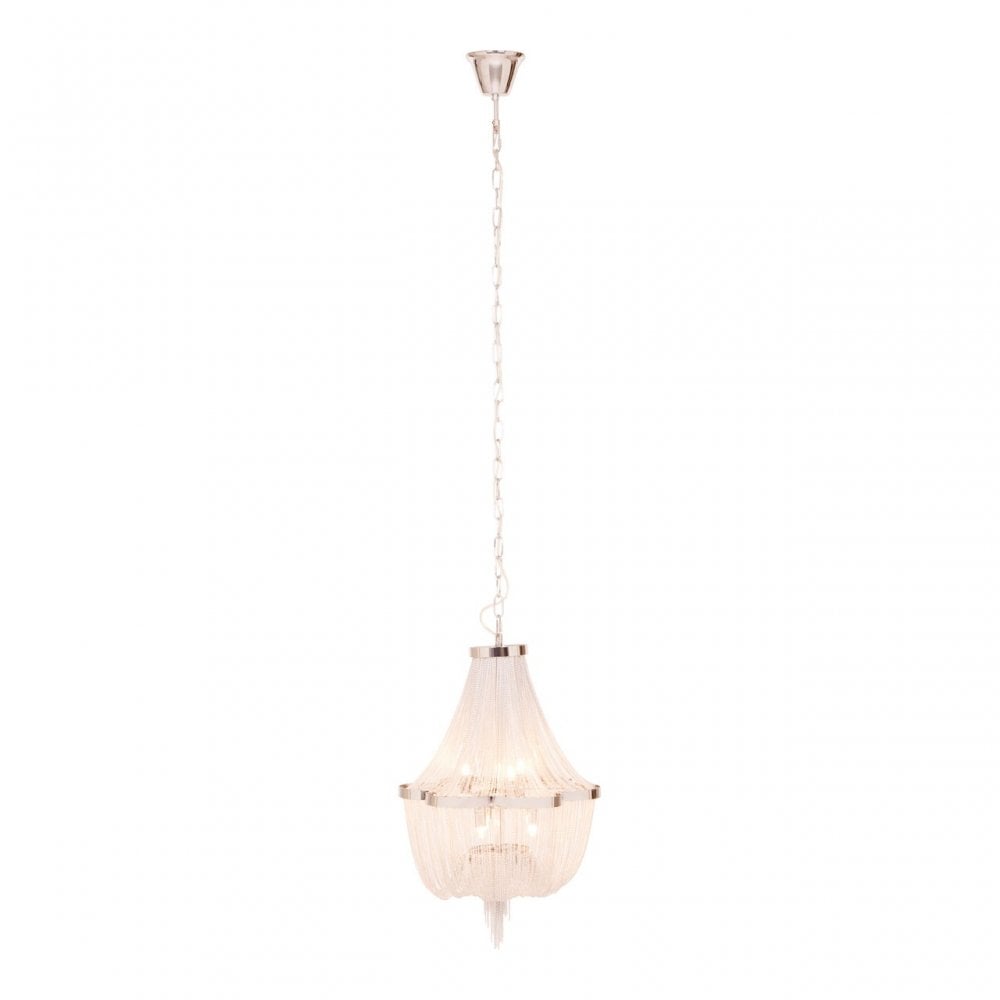 Lerici 6 Light Chrome Pendant 39Cm, Silver