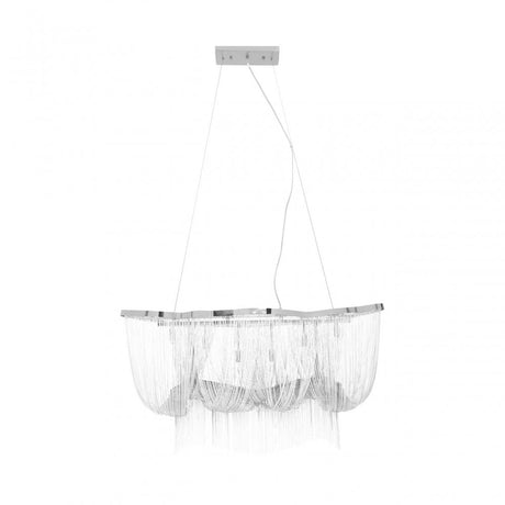 Lerici 6 Light Chrome Pendant 99X35Cm, Silver
